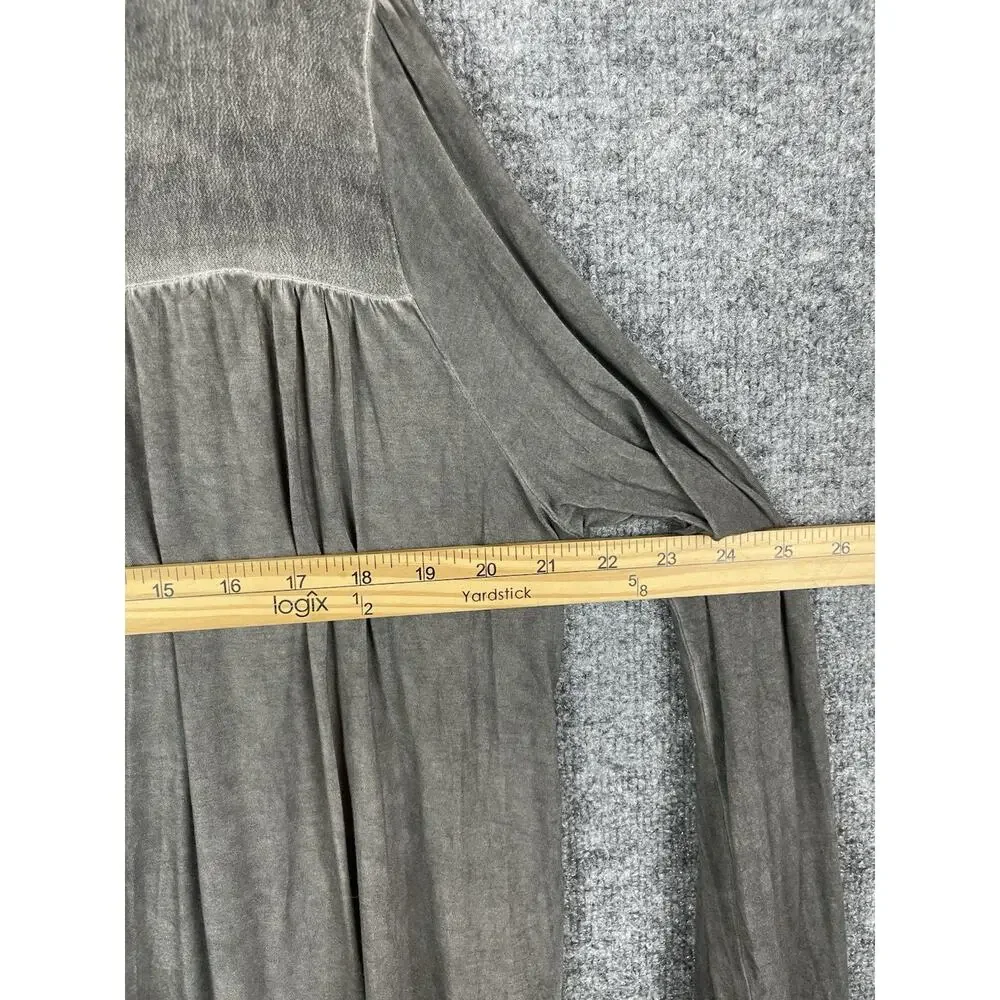 POL Embroidered Lace Trim Blouse Oversize Long-Sleeve lace Cuffs Charol Gray L - Picture 13 of 13